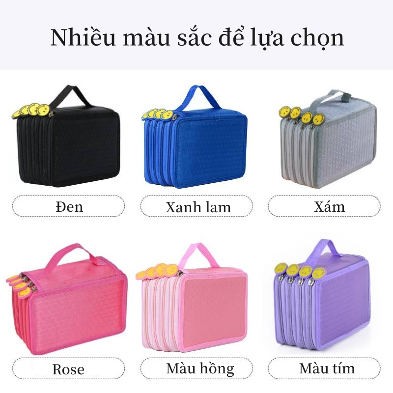 Túi Đựng Bút Chì 72 52 32 Ngăn Sức Chứa Lớn Bằng Nylon Có Khóa Kéo Cho Học Sinh
