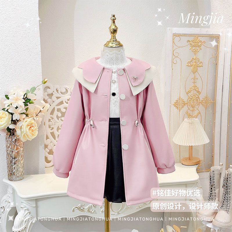 Áo Khoác Dáng Rộng Phong Cách Phương Tây Thời Trang Xuân Thu Mới 2023 Dành Cho Bé Gái 3-14 Tuổi