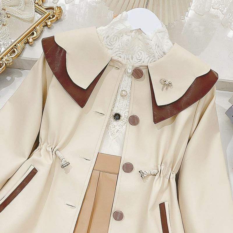 Áo Khoác Dáng Rộng Phong Cách Phương Tây Thời Trang Xuân Thu Mới 2023 Dành Cho Bé Gái 3-14 Tuổi