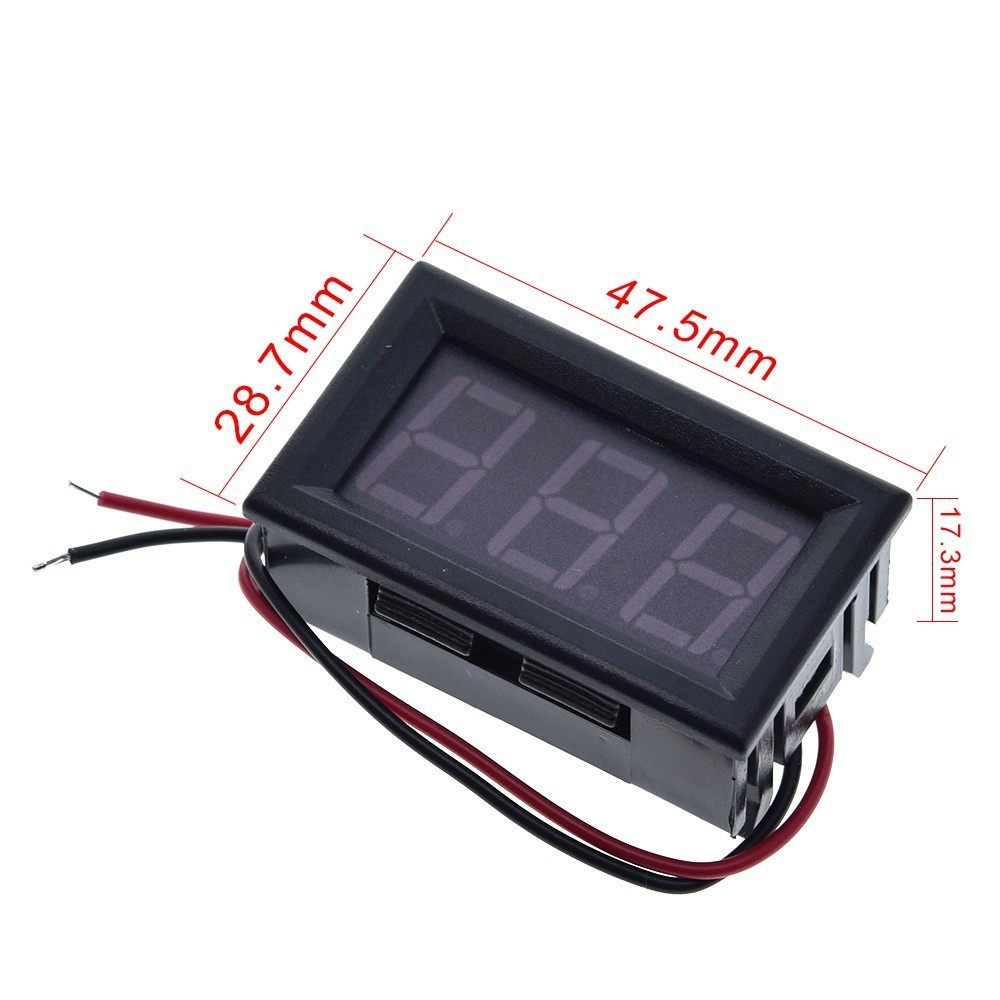 Vôn Kế Kỹ Thuật Số Màn Hình Led 0.56 Inch 2 Dây Dc 4.5v-30v ZOE