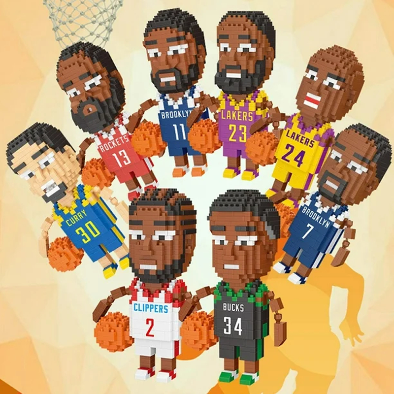 Nba Mô Hình Cầu Thủ Bóng Rổ mini harden curry james 3d