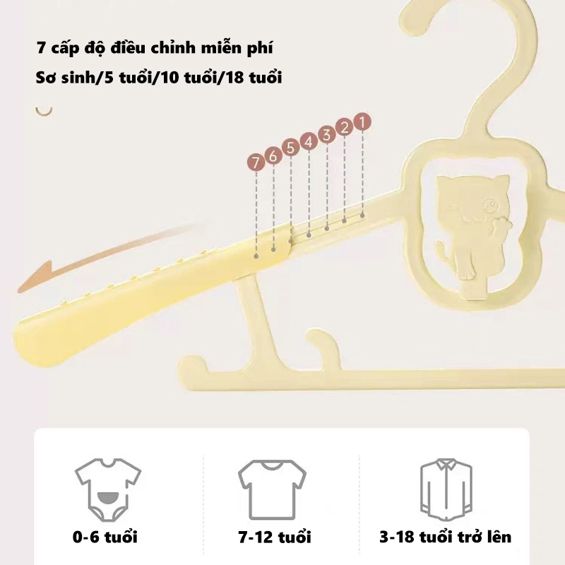 （1 bộ 2）Combo móc treo quần áo JAERSENT chống trượt đa năng bằng nhựa PP cao cấp bền bỉ chịu được vật nặng/ điều chỉnh 7 tốc độ
