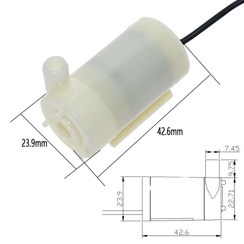 Máy Bơm Nước Động Cơ mini dc 3-5v 70-120l / h
