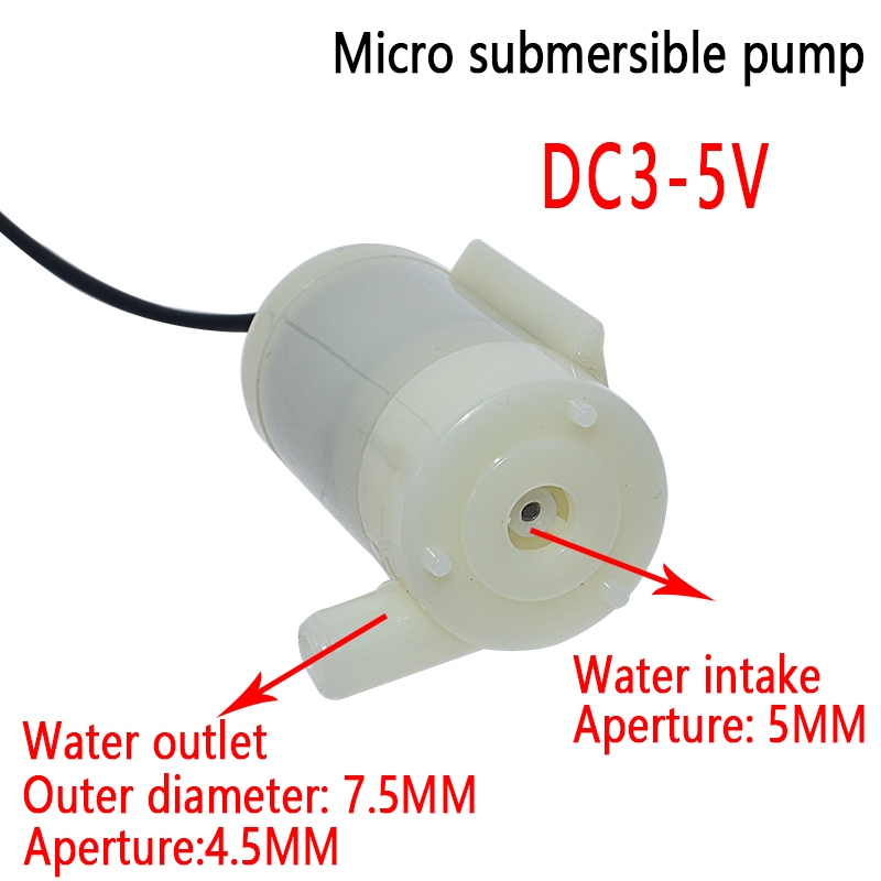 Máy Bơm Nước Động Cơ mini dc 3-5v 70-120l / h