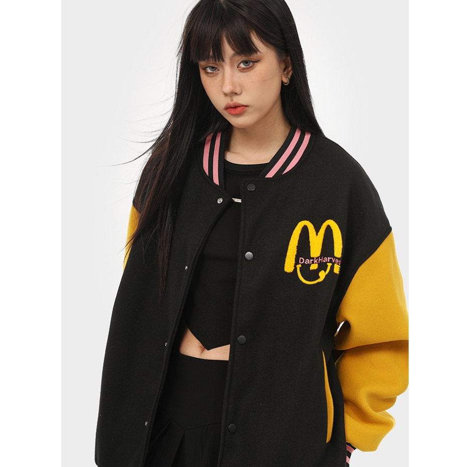 China Áo Khoác Bóng Chày Thêu Chữ Thời Trang Thu Đông Dành Cho jacket Nữ
