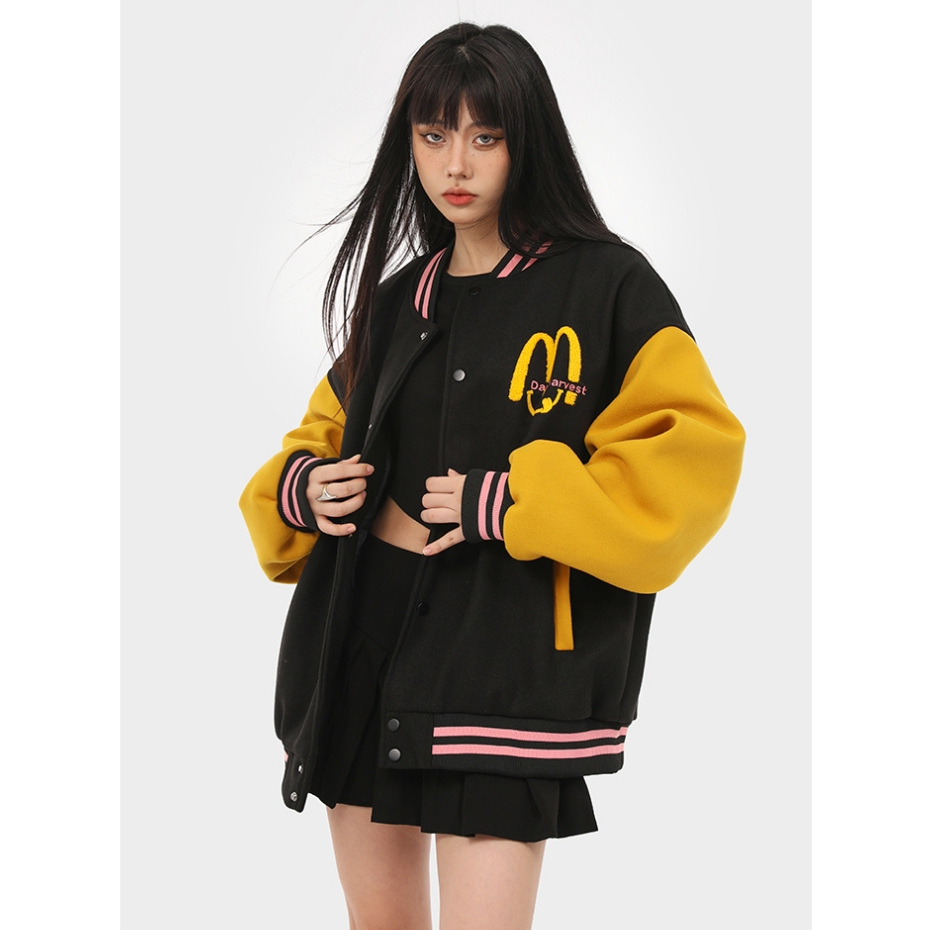 China Áo Khoác Bóng Chày Thêu Chữ Thời Trang Thu Đông Dành Cho jacket Nữ