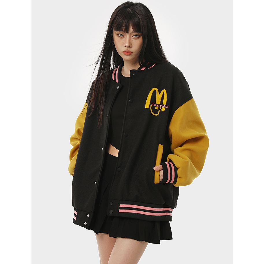 China Áo Khoác Bóng Chày Thêu Chữ Thời Trang Thu Đông Dành Cho jacket Nữ