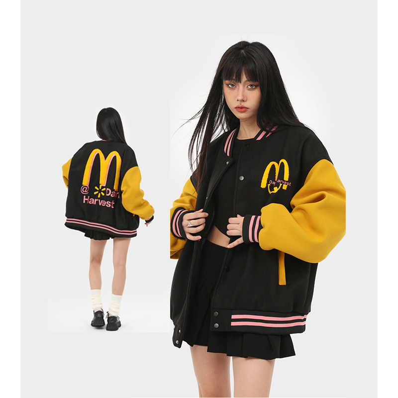 China Áo Khoác Bóng Chày Thêu Chữ Thời Trang Thu Đông Dành Cho jacket Nữ