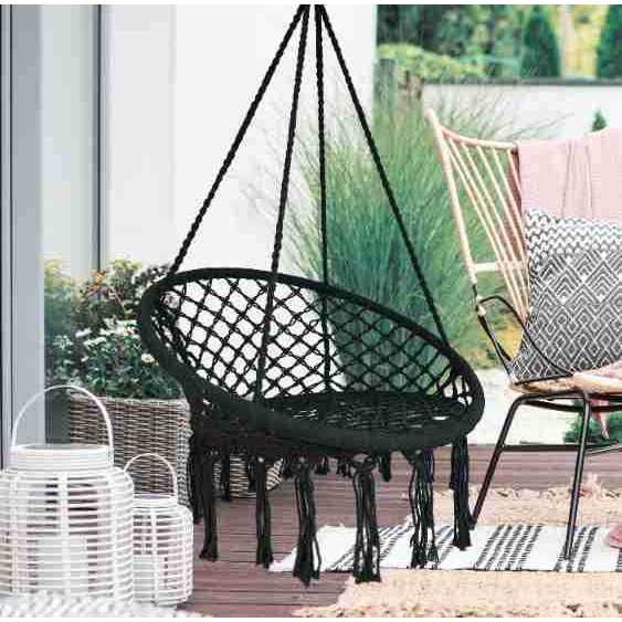 Ghế võng Macrame Swing treo lưới dệt kim cho Phòng khách Ban công Sân thượng - võng macrame võng treo SUNTREE