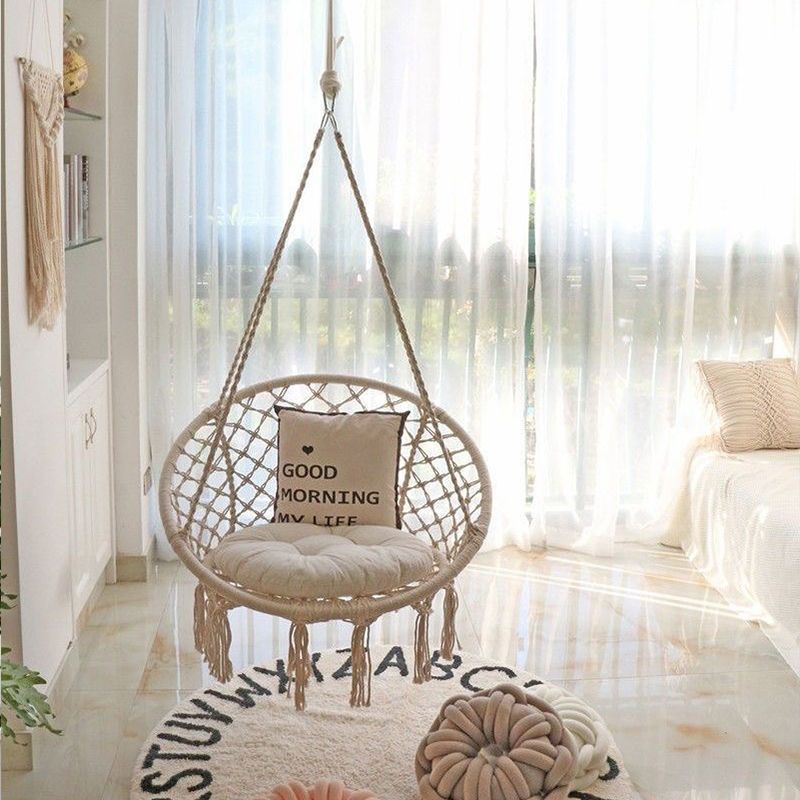 Ghế võng Macrame Swing treo lưới dệt kim cho Phòng khách Ban công Sân thượng - võng macrame võng treo SUNTREE