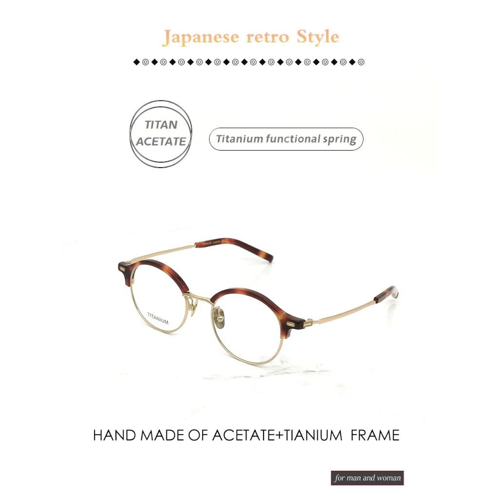 Kính Mắt Gọng Tròn Bằng Hợp Kim Titan Phong Cách retro Nhật Bản 999.9 m120