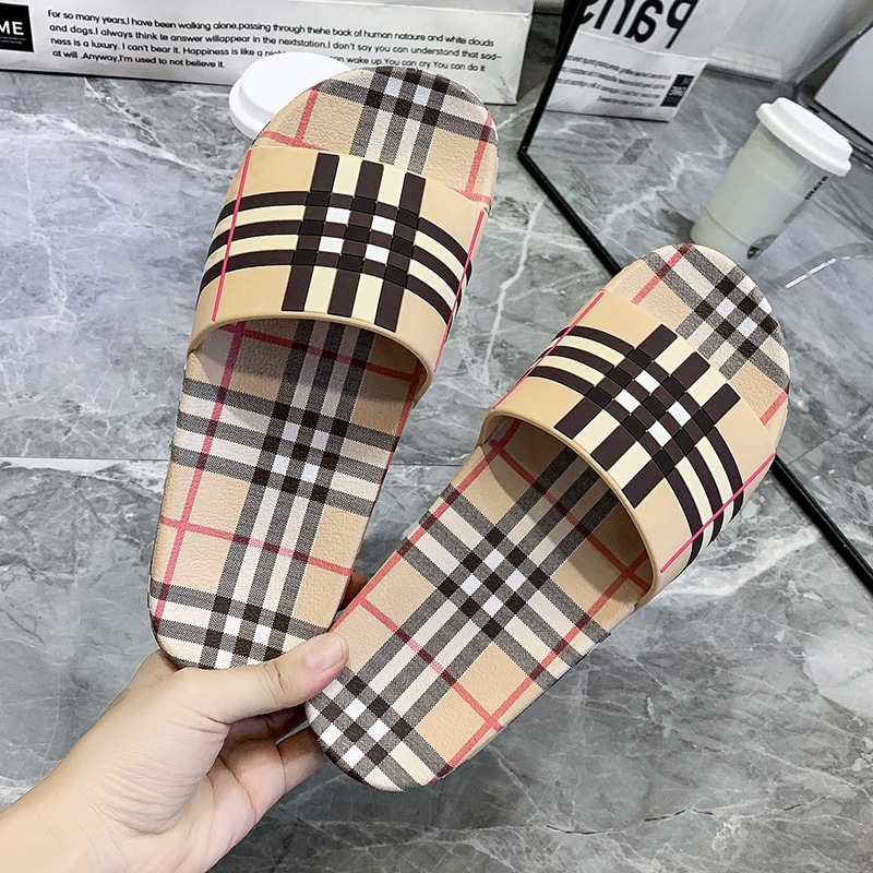 SHANMUSENLIN☘Dép đi trong nhà  đế dày chống trượt thời trang mới phong cách cho nam và nữ