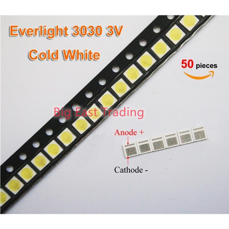 Everlight Dây Đèn led 3030 6v 3v 1w smd Ánh Sáng Trắng Dành Cho led lcd tv