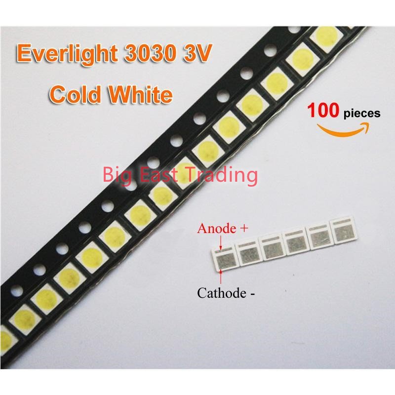 Everlight Dây Đèn led 3030 6v 3v 1w smd Ánh Sáng Trắng Dành Cho led lcd tv