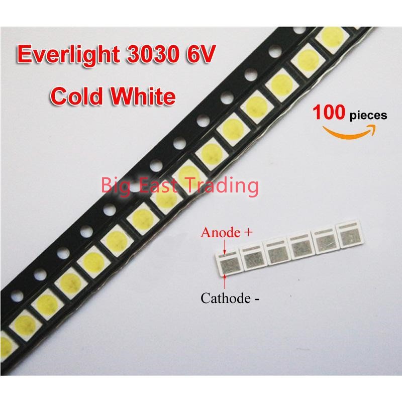 Everlight Dây Đèn led 3030 6v 3v 1w smd Ánh Sáng Trắng Dành Cho led lcd tv