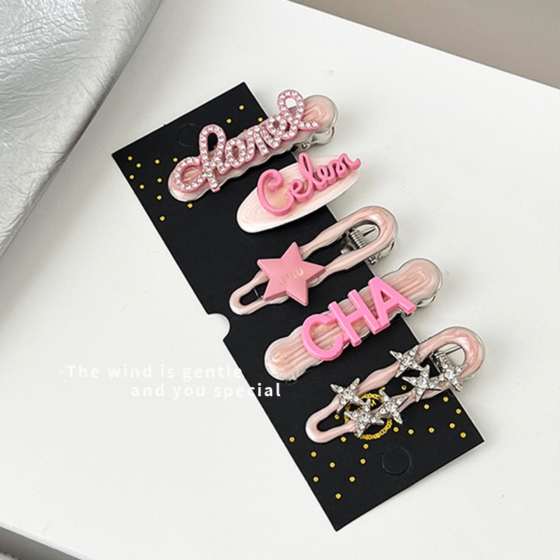 Kẹp Tóc Hình Nơ / Trái Tim Đính Đá Lấp Lánh Xinh Xắn Cho Nữ