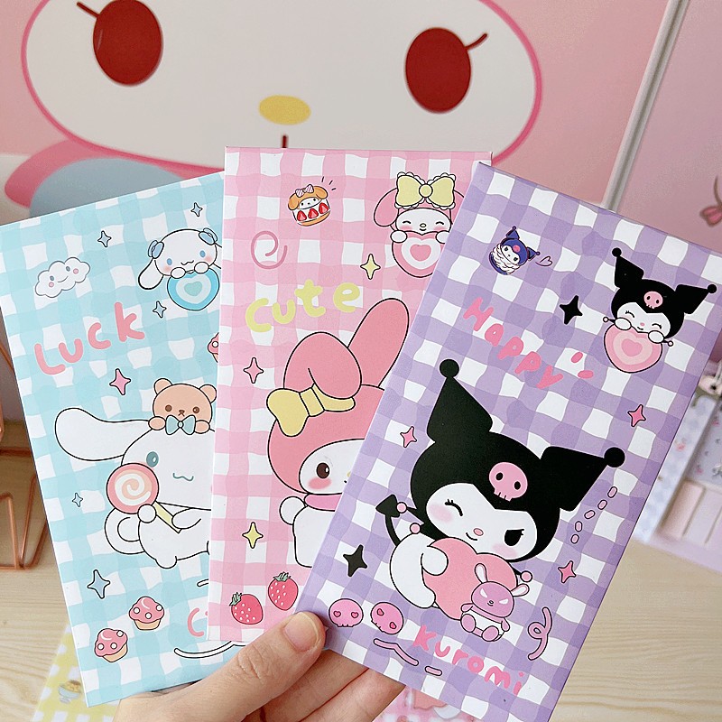 Set 4 Bao Lì Xì Năm Mới 2022 Sanrio Angpao kuromi mymelody Cinnamoroll LittleTwinStars Hình Động Vật Đáng Yêu