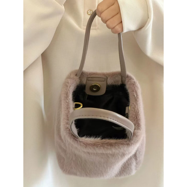 Túi Xách Lông Nhung Túi Đeo Chéo Lông Giả Thời Trang Thu Đông Phong Cách Hàn Quốc Dành Cho Nữ
