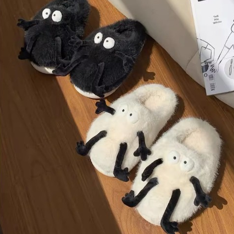 UOUO  Dép lông nữ dép nữ bánh mì  Dép cotton Đế Dày Phối Lông Xinh Xắn Dành Cho Nữ B92H0J7 37Z230910