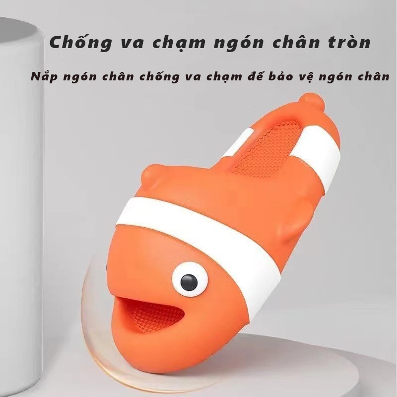 🔥Có Hàng Sẵn🔥Thời trang mùa hè Dép cá hề Nemo dép cá koi đế bánh mì siêu nhẹ cho người lớn