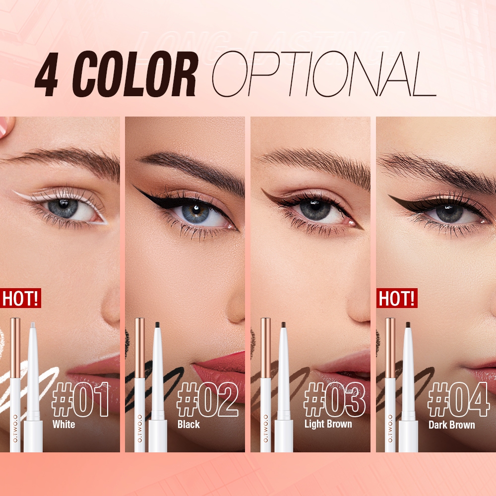 Bút chì kẻ mắt siêu mảnh 1.0mm O.TWO.O có 4 màu kháng nước đường kẻ mịn trang điểm mắt hiệu quả 13g