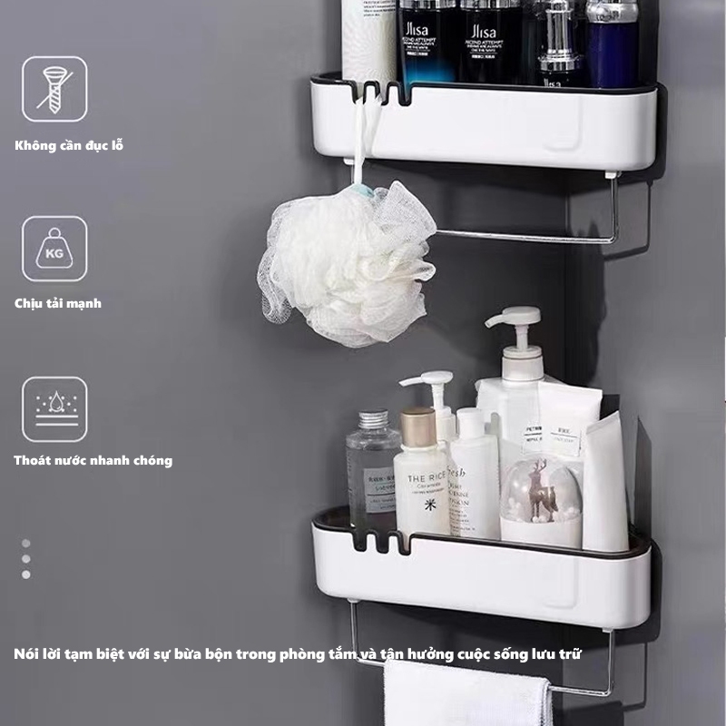 Giá Treo Khăn Gắn Góc Tường Đa Năng Chất Lượng Cao Cho Nhà Tắm / Nhà Bếp s1