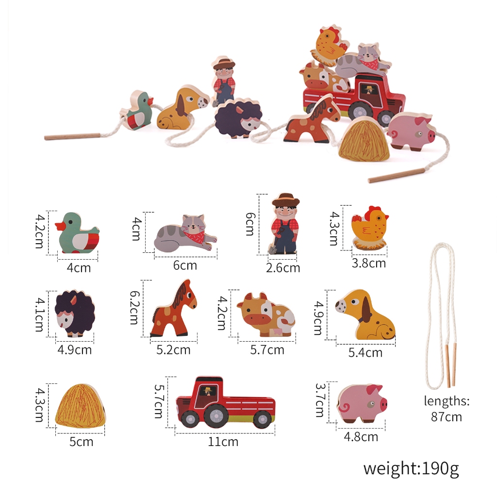 Đồ Chơi Luồn Dây Hạt Hình Động Vật Giáo Dục Sớm Cho Trẻ Sơ Sinh