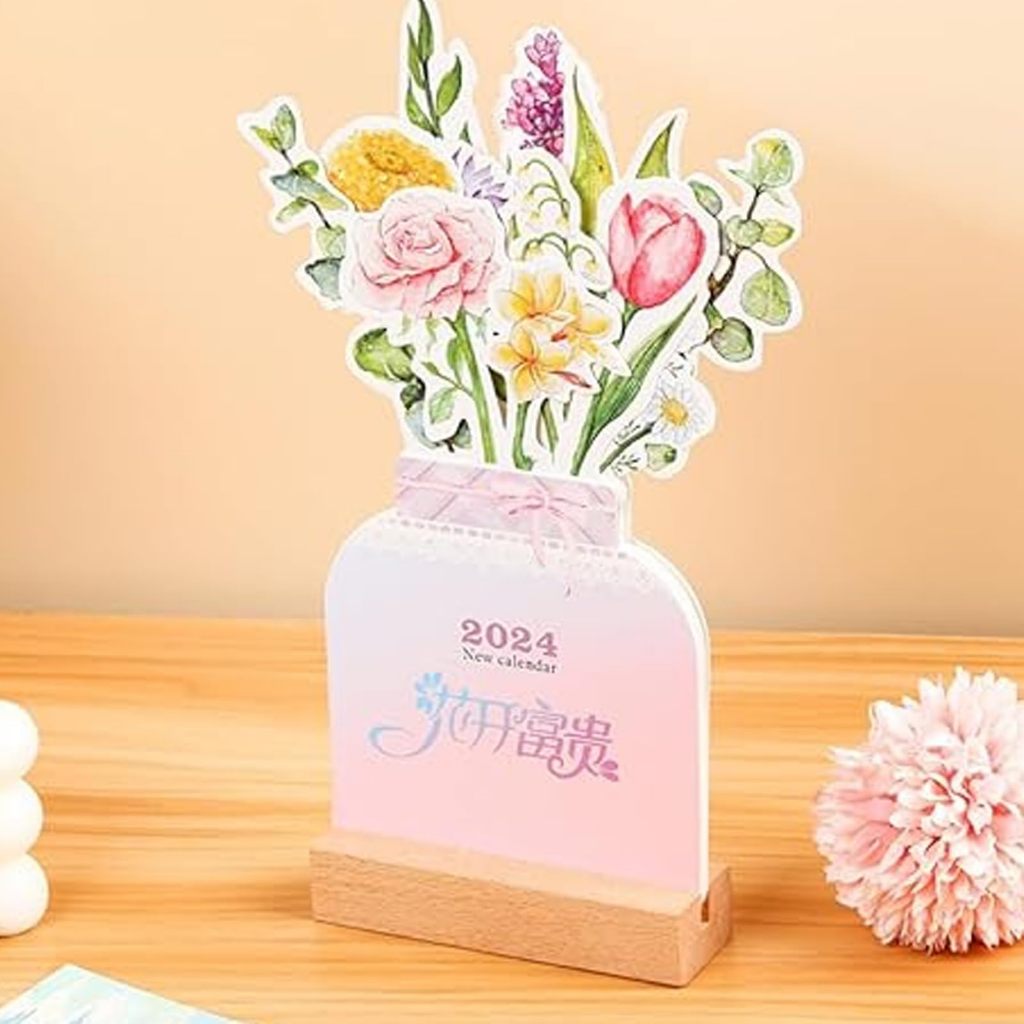 Lịch Để Bàn Năm Mới 2024 Hình Hoa Sáng Tạo Trang Trí Nhà Cửa