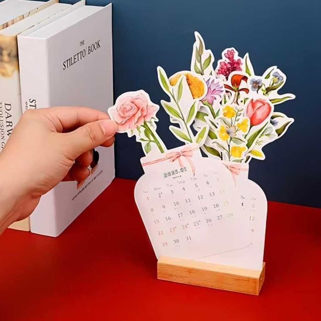 Lịch Để Bàn Năm Mới 2024 Hình Hoa Sáng Tạo Trang Trí Nhà Cửa