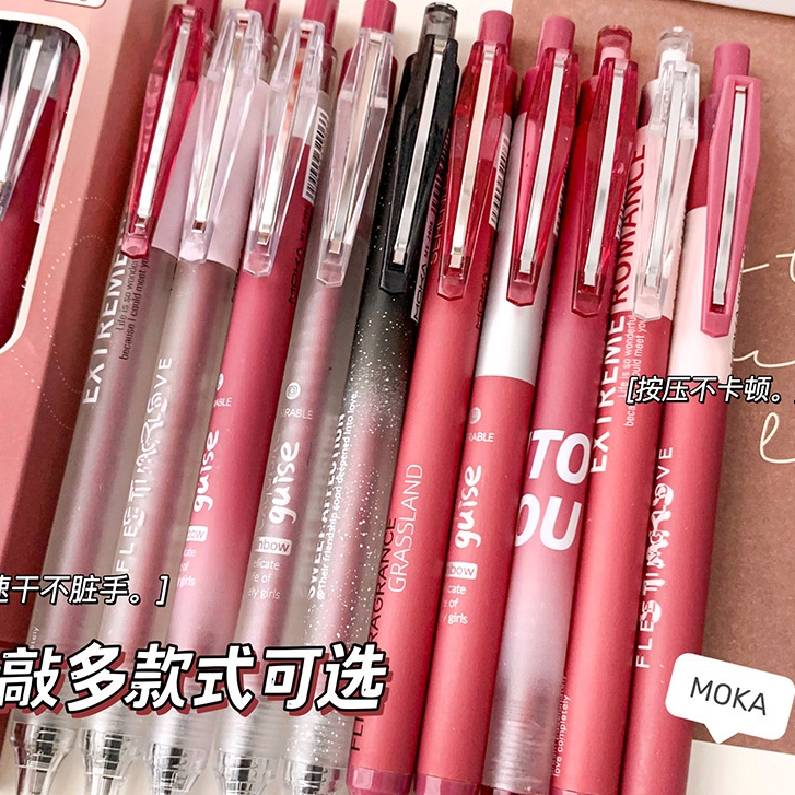 5pcs Bút Mực Đen Họa Tiết Trái Tim Phong Cách vintage