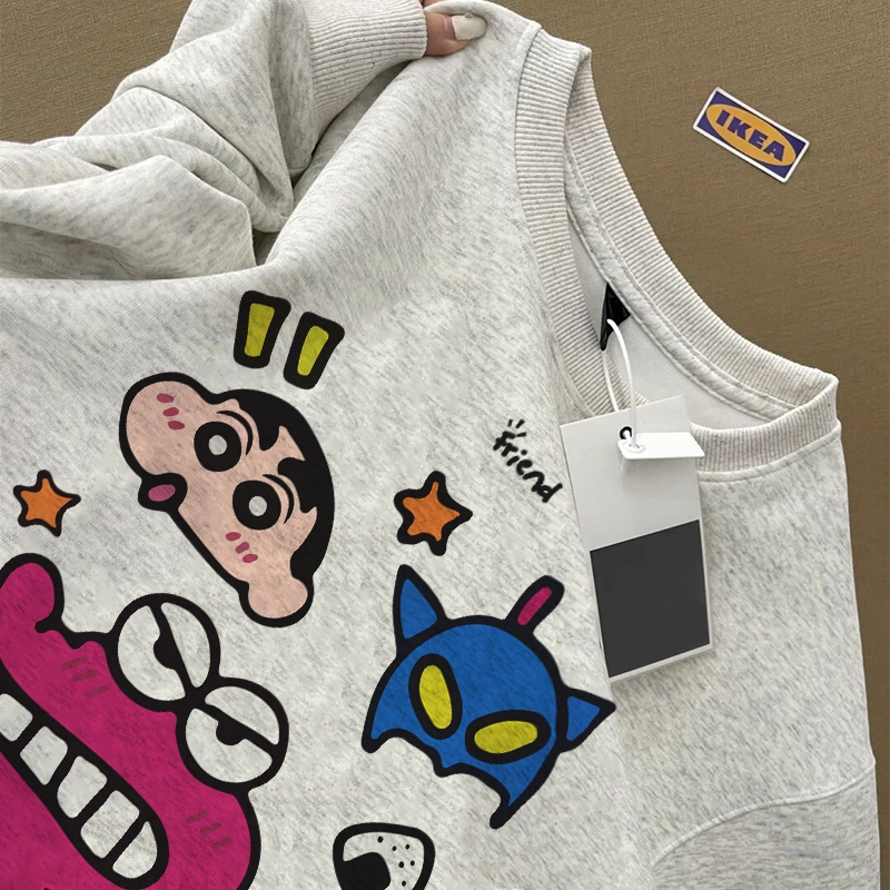 SALMO áo nỉ dài tay nữ cổ tròn xám ghi local brand áo sweater form rộng hàn quốc 100% cotton Y0352