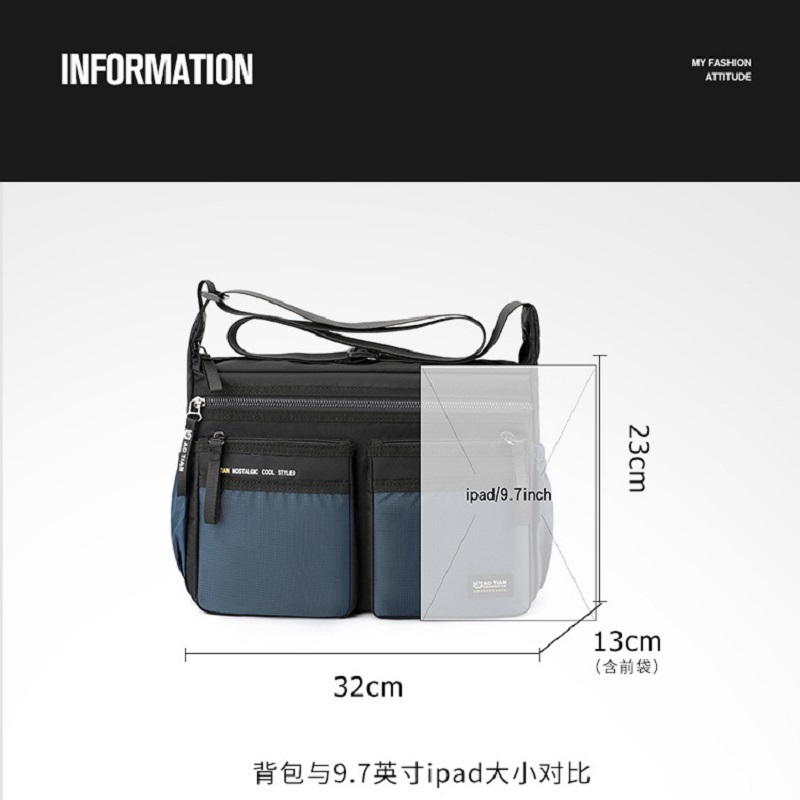 Túi Đeo Vai Cỡ Lớn Bằng Vải oxford Màu Tương Phản Thời Trang Đơn Giản Cho Nam