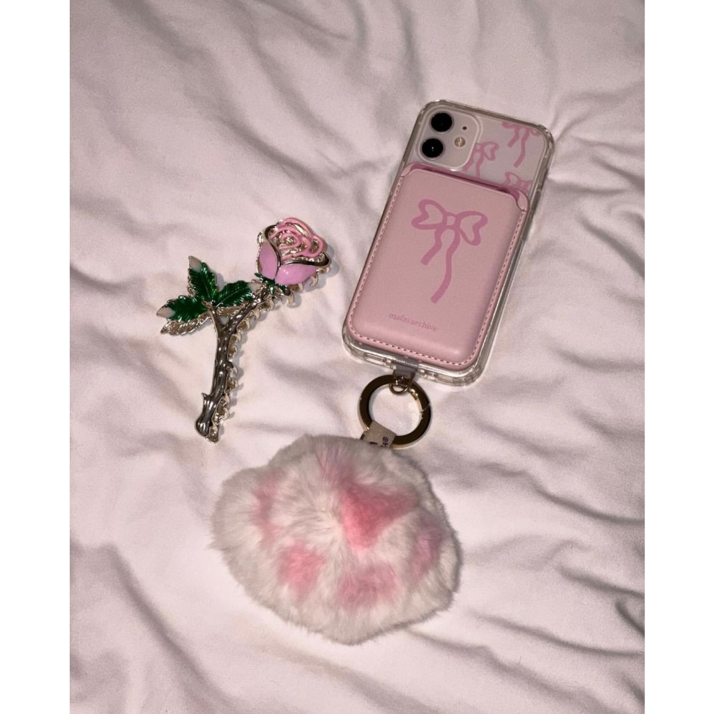 Bao Da Điện Thoại Nắp Lật Hít Nam Châm Hình Nơ Kiêm Đế Đỡ Cho 15pro / 13pro / 14promax / 11 / 12 / 14 / x / xr / 12mini Ốp