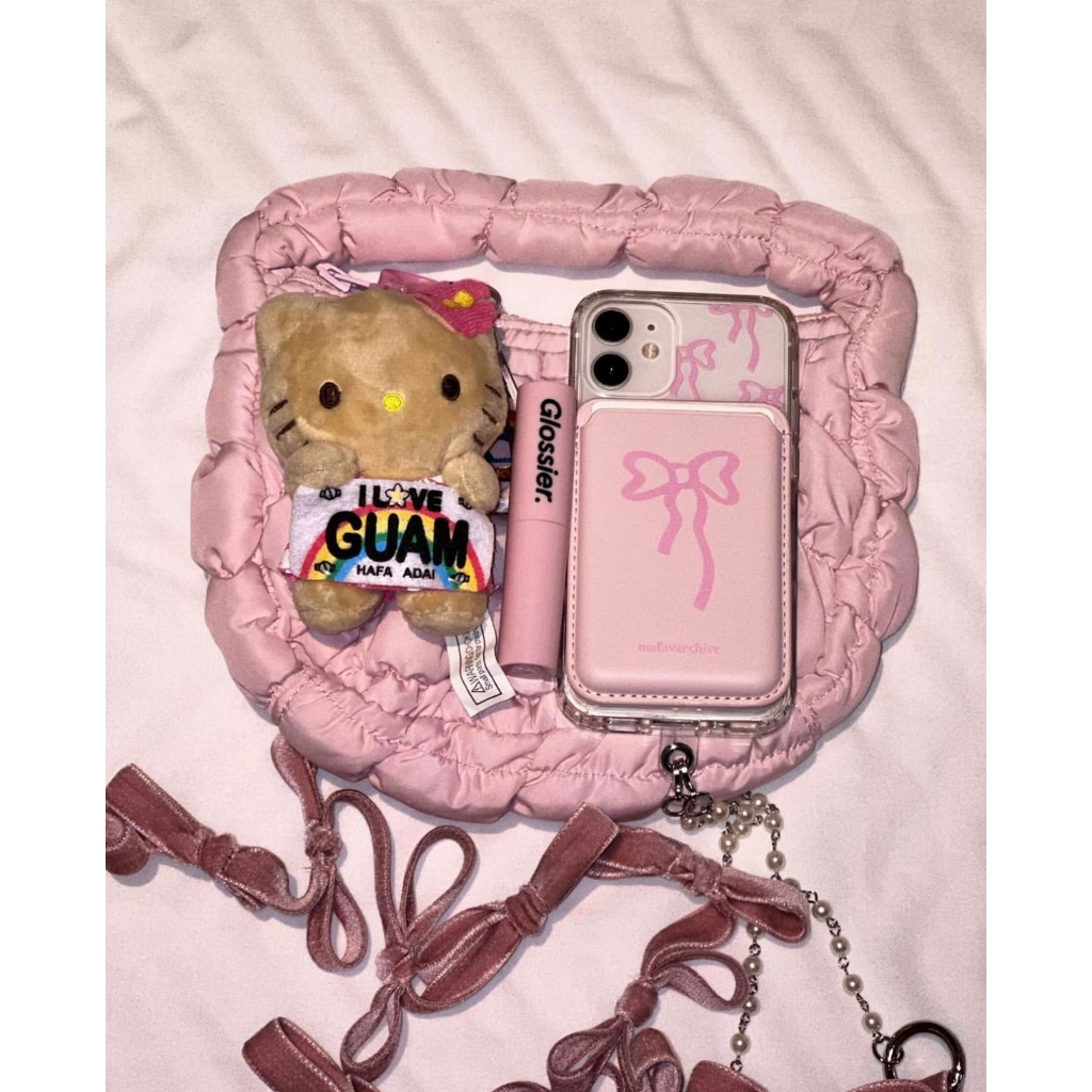 Bao Da Điện Thoại Nắp Lật Hít Nam Châm Hình Nơ Kiêm Đế Đỡ Cho 15pro / 13pro / 14promax / 11 / 12 / 14 / x / xr / 12mini Ốp