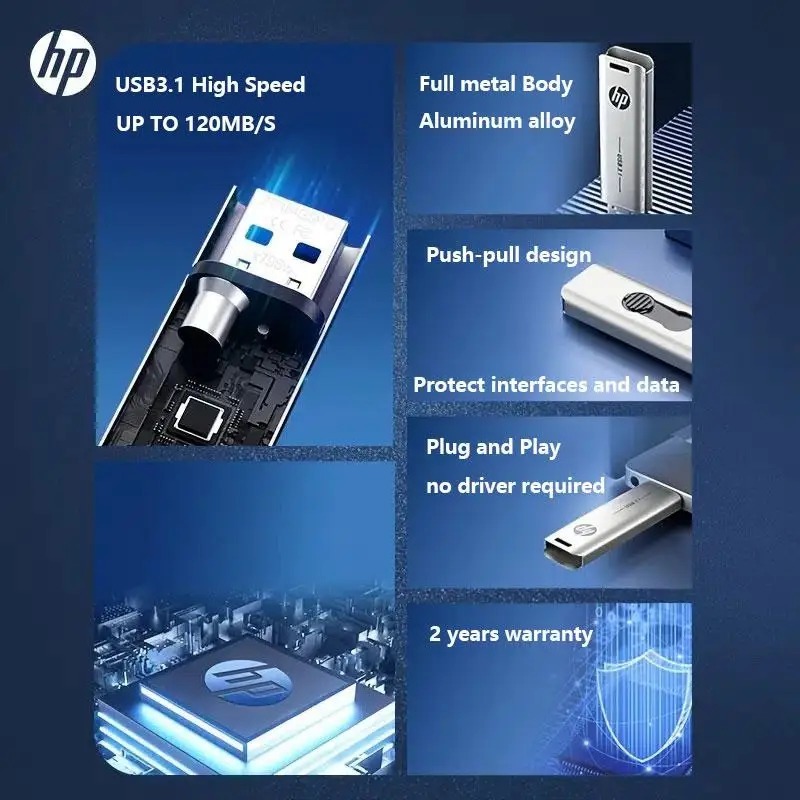Hp usb 3.1 32gb 64gb 128gb 256gb 1tb Bằng Kim Loại