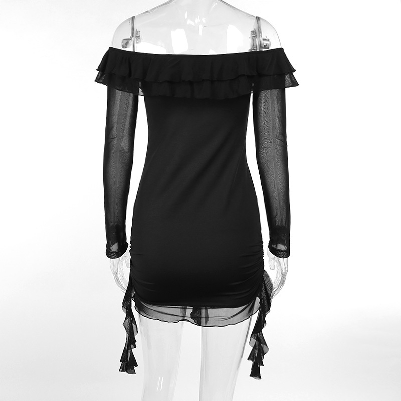 Đầm Ôm Trễ Vai Tay Dài Màu Sắc Thời Trang Cho Nữ