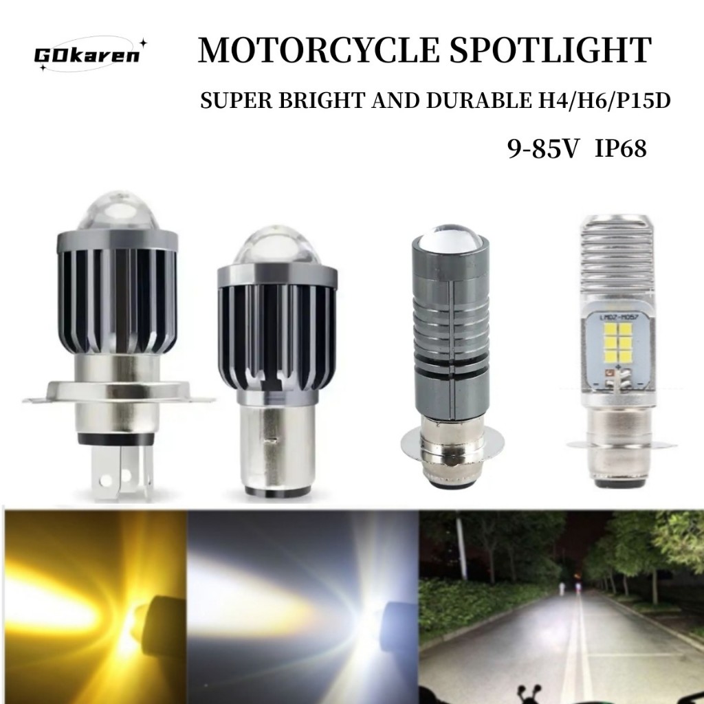 Đèn Pha led h6 h4 p15d Hai Màu Chuyên Dụng Cho Xe Mô Tô