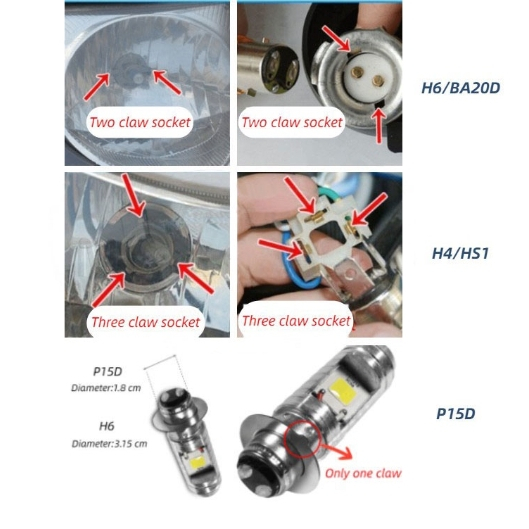 Đèn Pha led h6 h4 p15d Hai Màu Chuyên Dụng Cho Xe Mô Tô
