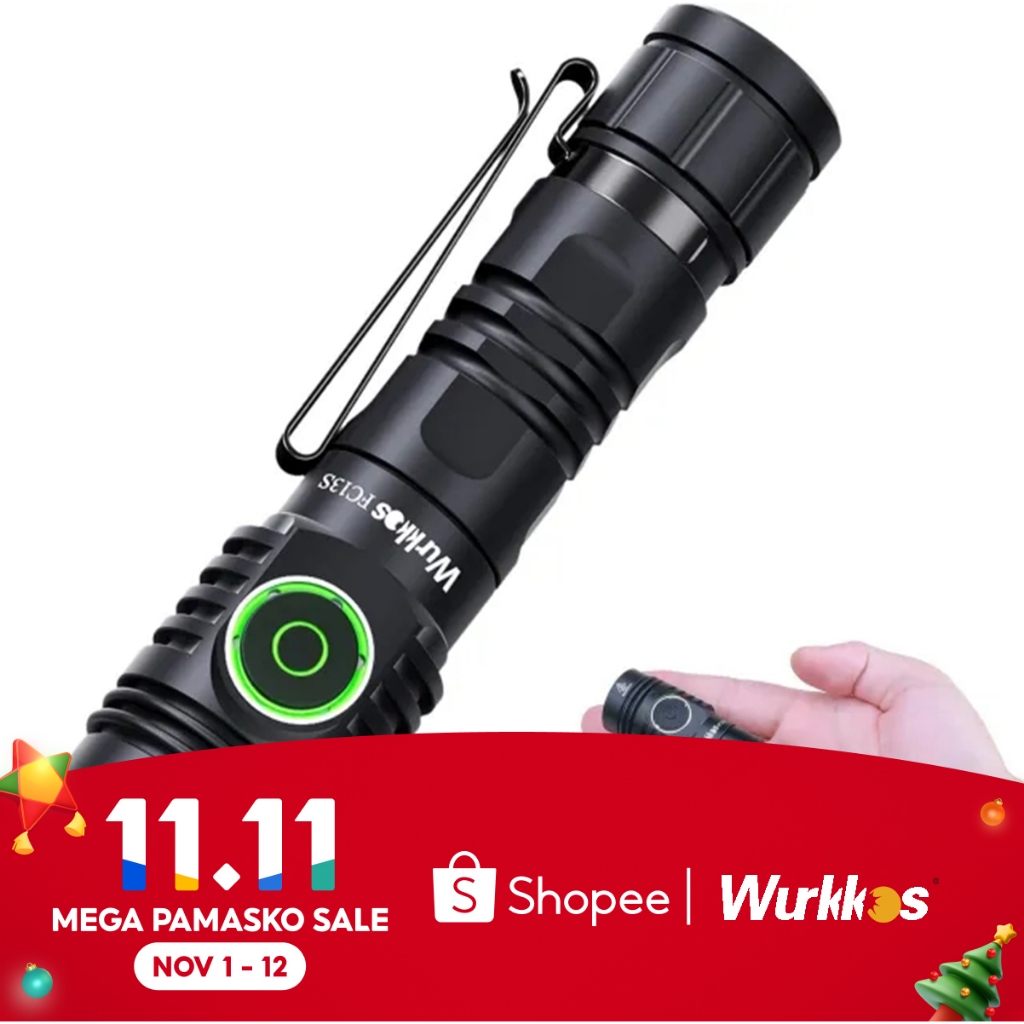 Đèn Pin Sạc Wukkos FC13 18650 Max 3500LM XHP50.2 LED EDC 360M IP68 2.0 Chuyên Dụng