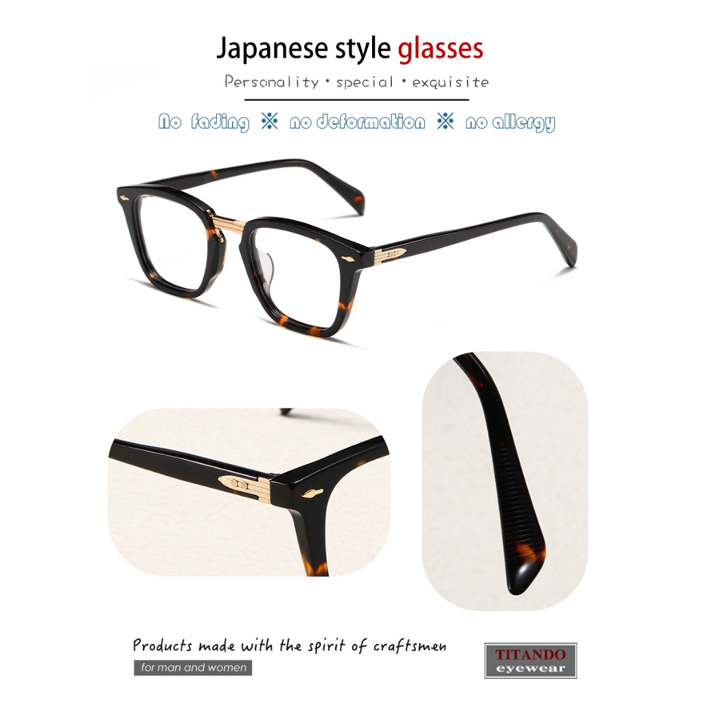 Mắt Kính Gọng Vuông Bằng Sợi acetate Thời Trang retro Mỹ Cho Nam Và Nữ