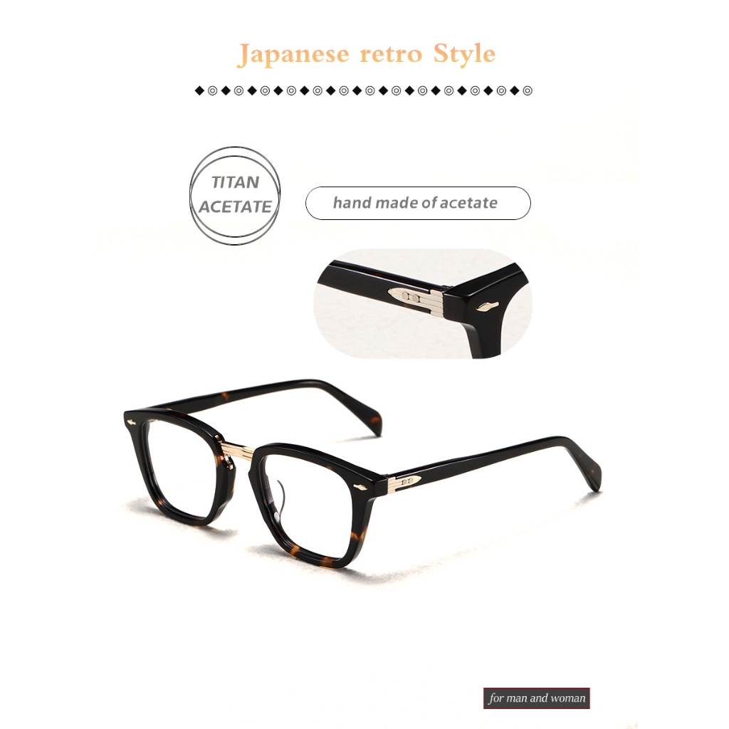 Mắt Kính Gọng Vuông Bằng Sợi acetate Thời Trang retro Mỹ Cho Nam Và Nữ