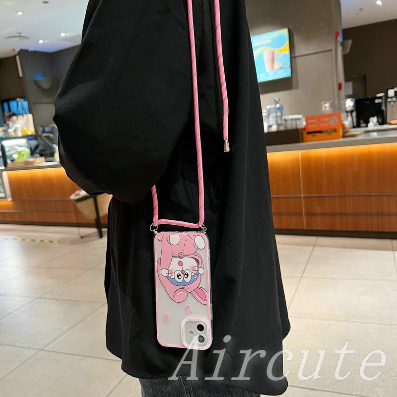 Ốp lưng Xiaomi Redmi 12 12C 10 10C 10A 9 9A 9T 9C A1 MI Redmi12 Redmi10 4G 2022 2023 Transparent Doraemon Panda Soft Case With Lanyard