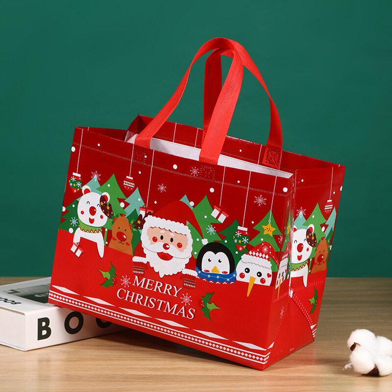 SHI CHEN [Bộ sưu tập túi Giáng sinh]Túi Đựng Kẹo Giáng Sinh Hai Mặt Thiết Kế Hoạt Hình Dễ Thương Sáng Tạo Trang Trí Ba Chiều