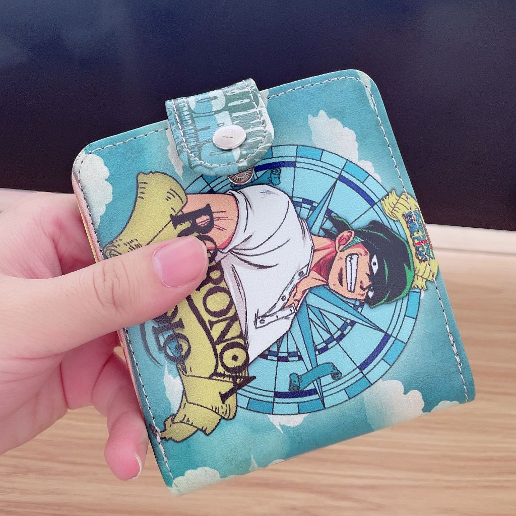 Ví Da pu mini Đa Năng In Họa Tiết pokemon minions one piece Rronoa zoro Cho Bé Trai