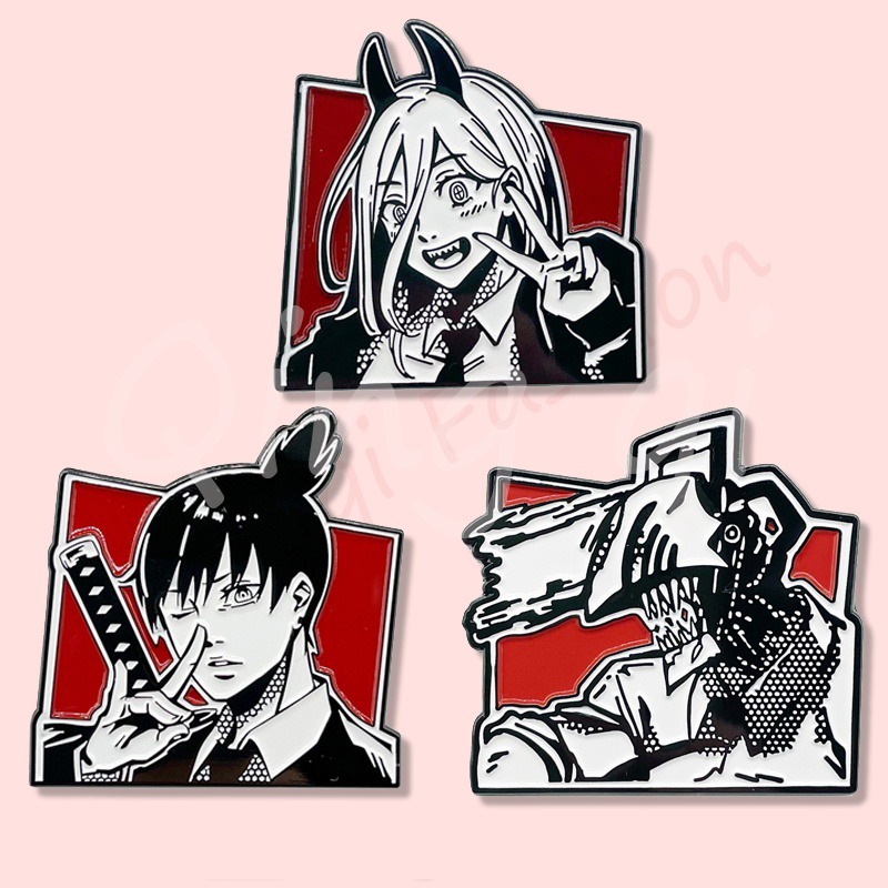 Huy Hiệu Cài Áo Kim Loại Họa Tiết Hoạt Hình aki Dễ Thương