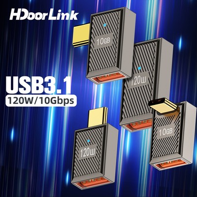 Hdoorlink Đầu Chuyển Đổi 120w 6a usb a Sang type-c 10gbps Sang usb 3.1 otg