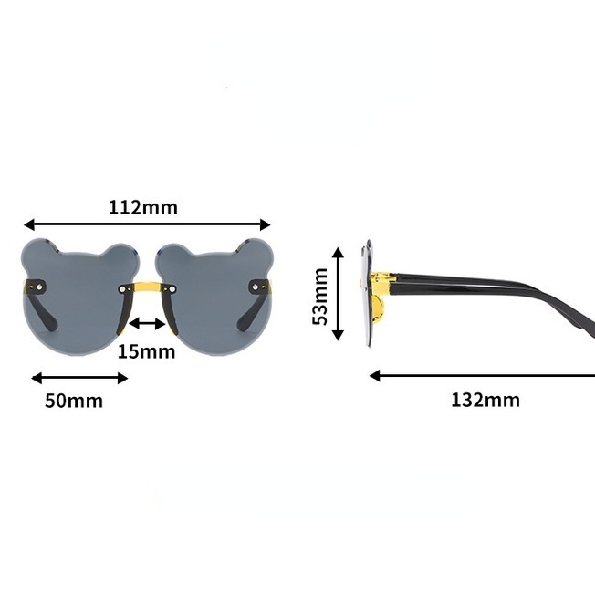 Kính Mát Phân Cực Chống Tia uv Hình Tai Gấu Dễ Thương Thời Trang Cho Bé