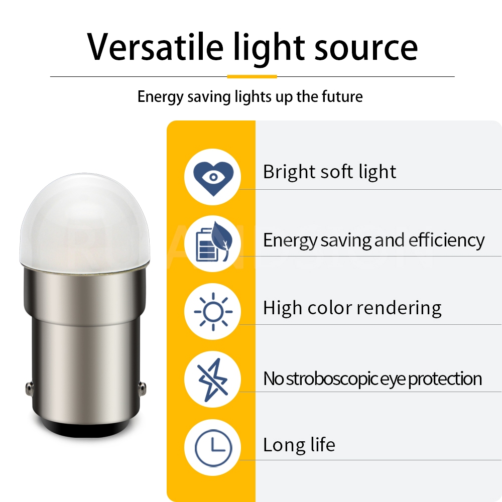 Ruiandsion BA15D B15 Bóng Đèn Báo Góc AC / DC 24V Đuôi Đèn Dự Phòng Màu Trắng Ấm Đèn Bàn Máy May