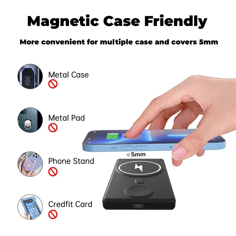 Pin Sạc Dự Phòng  Không Dây Từ Tính Delabo™ 15W 10000mAh BH12TH LC DESIGN  Phòng 13 12 14 Món