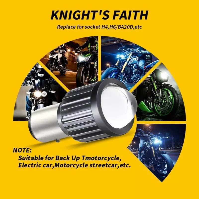 Đèn Pha led h6 h4 p15d Hai Màu Chuyên Dụng Cho Xe Mô Tô